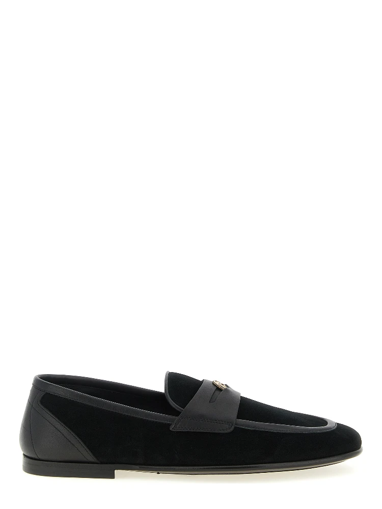 Black Calfskin Slip-On Loafers