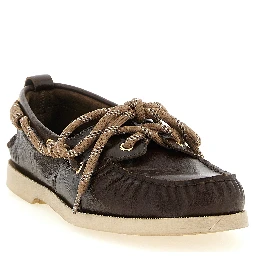 Brown Cowhide Slip-On Loafers