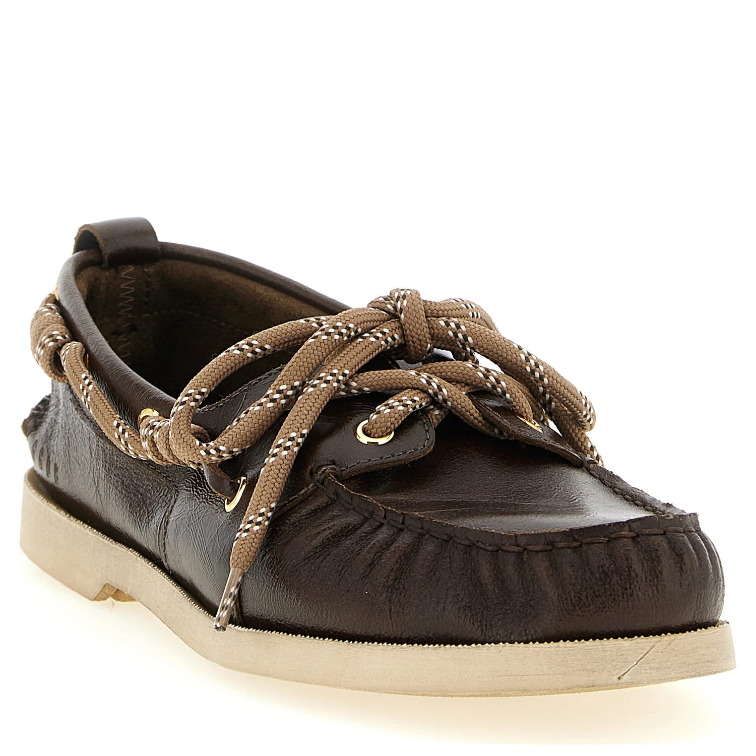 Brown Cowhide Slip-On Loafers