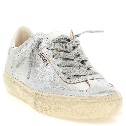 Silver Cowhide Low Top Sneakers