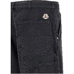 Blue Cotton Cargo Pants