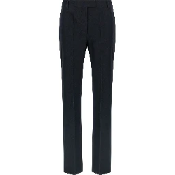 Blue Cotton Flared Pants