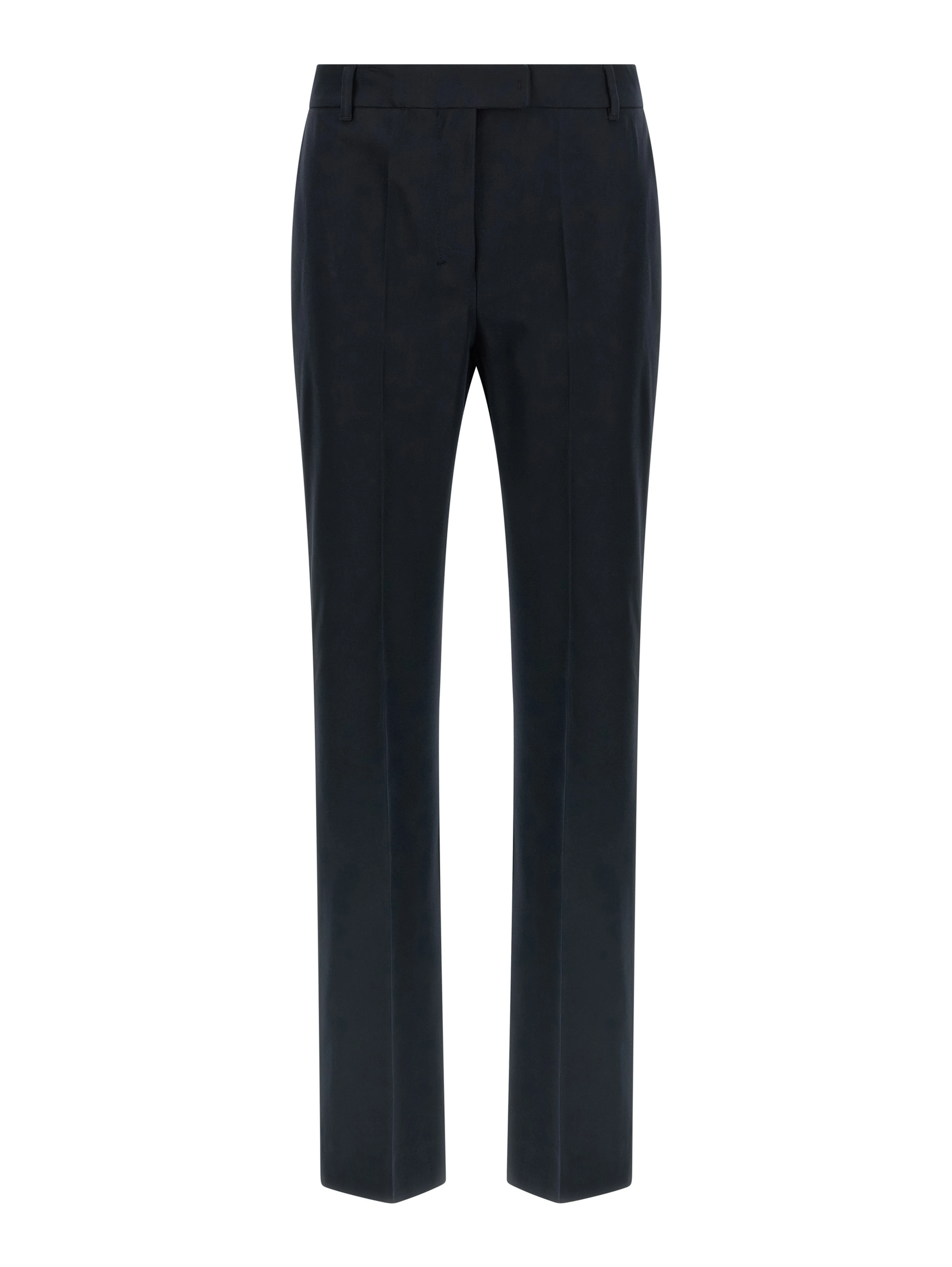 Blue Cotton Flared Pants