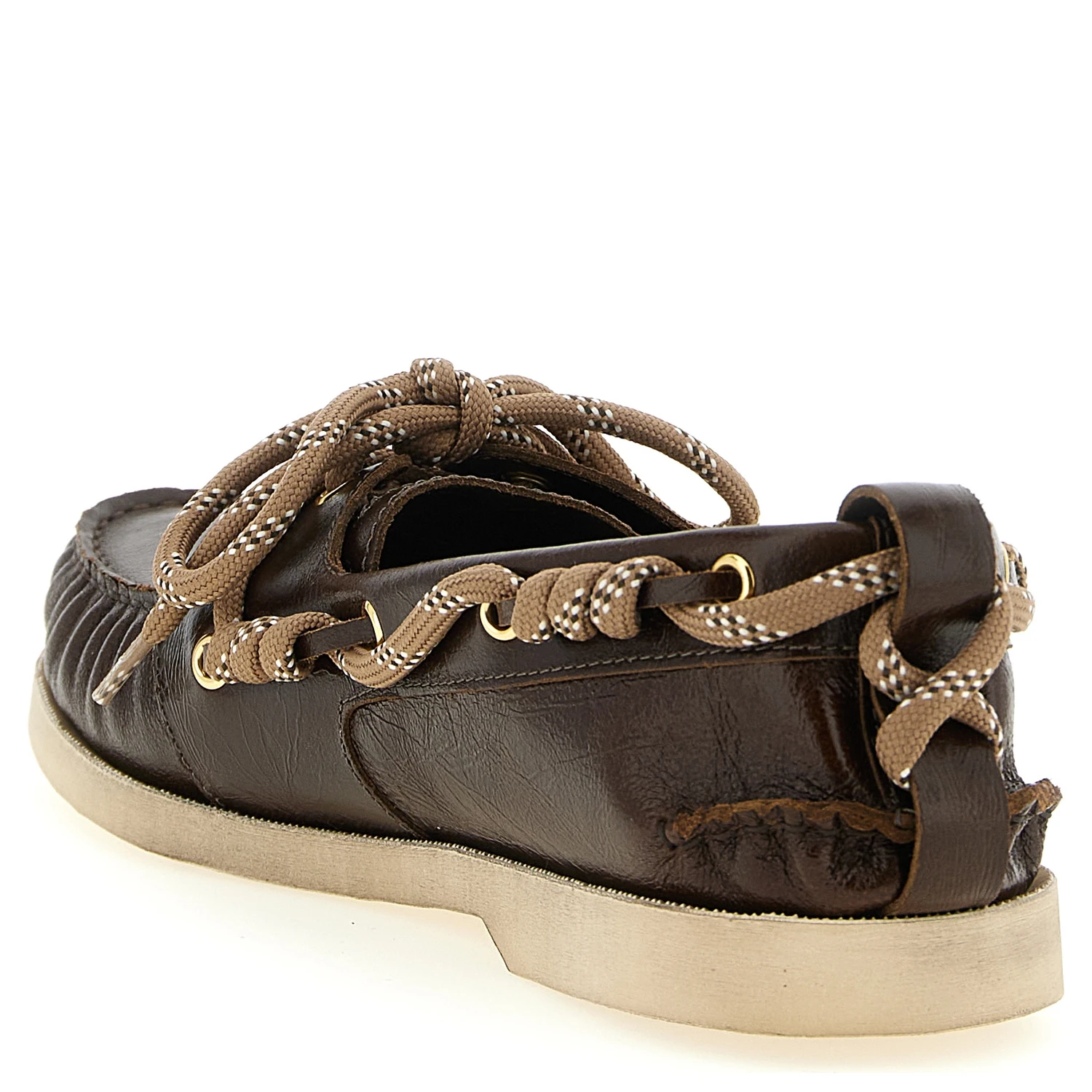 Brown Cowhide Slip-On Loafers