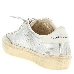 Silver Cowhide Low Top Sneakers