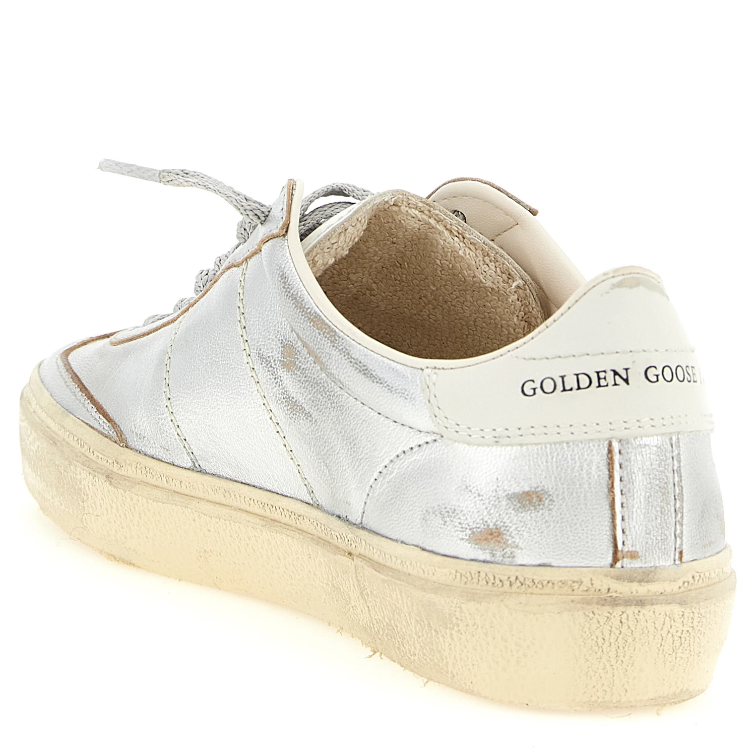 Silver Cowhide Low Top Sneakers