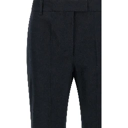 Blue Cotton Flared Pants