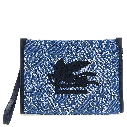 Blue Cotton Clutch Bag