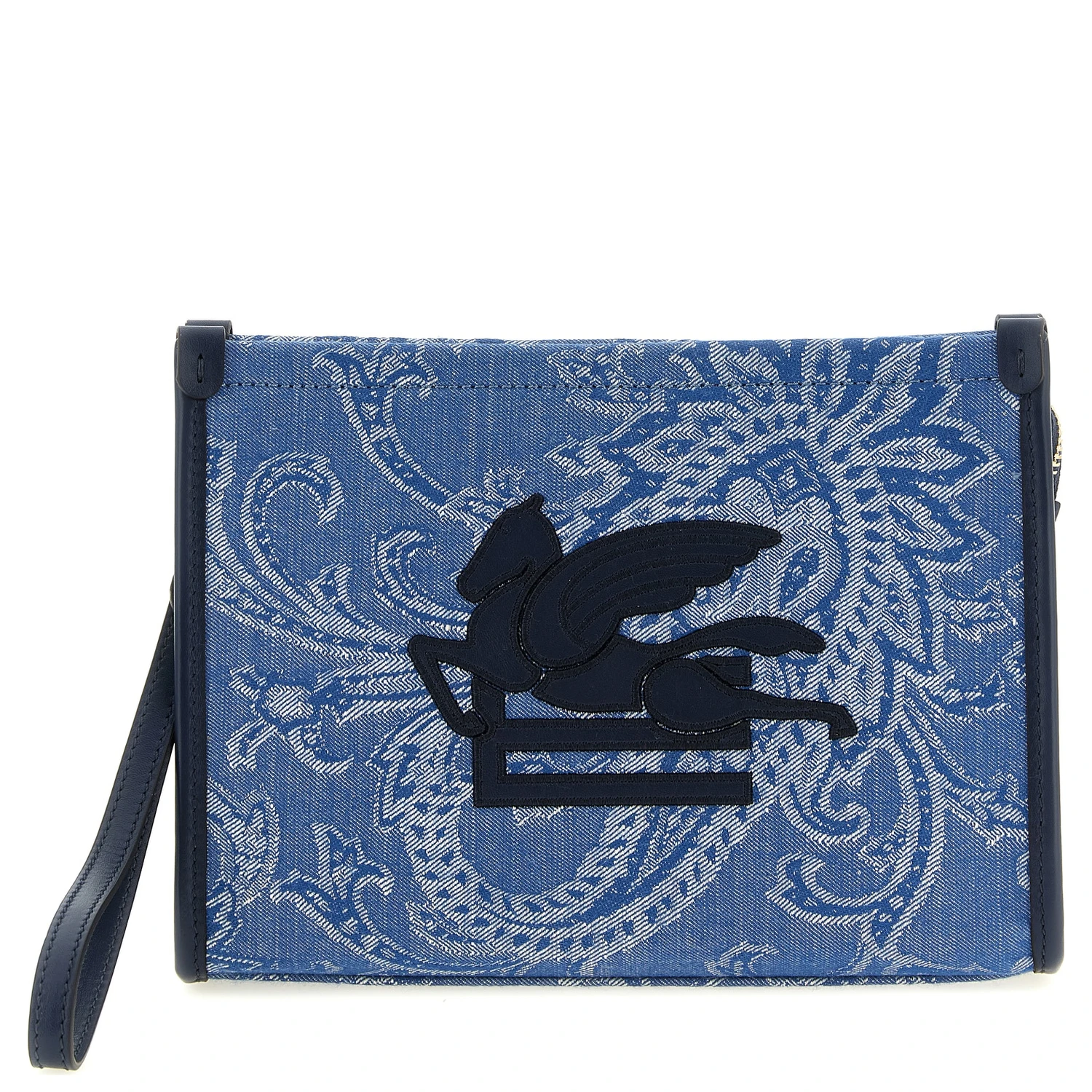 Blue Cotton Clutch Bag