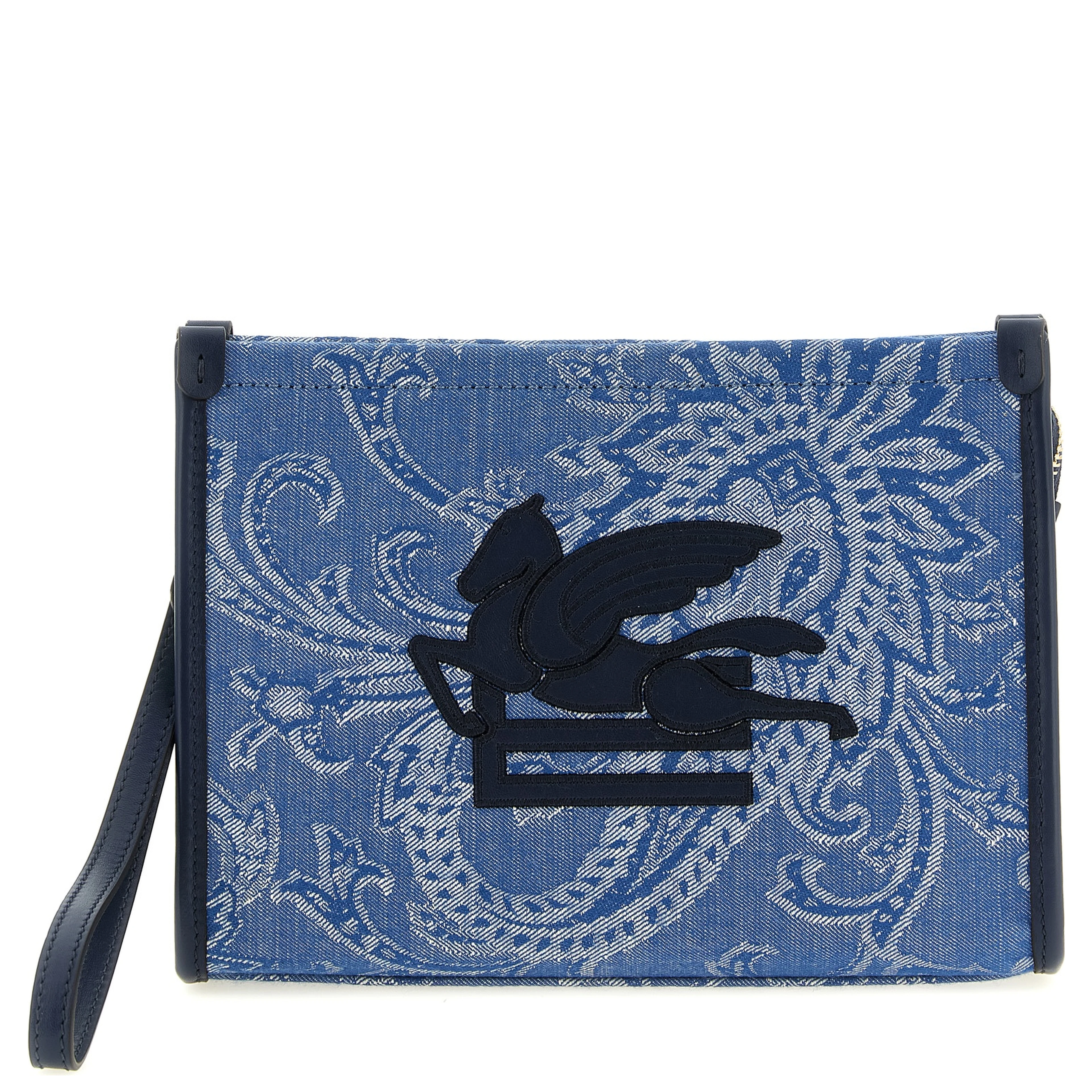 Blue Cotton Clutch Bag