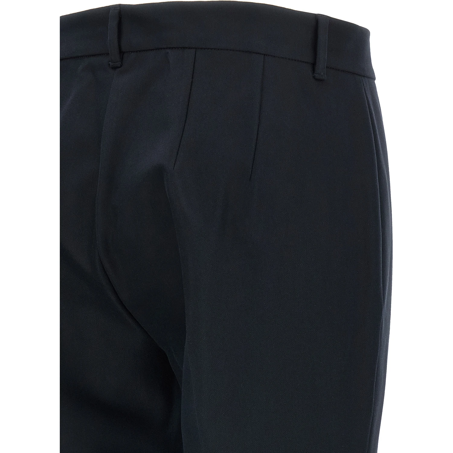 Blue Cotton Flared Pants
