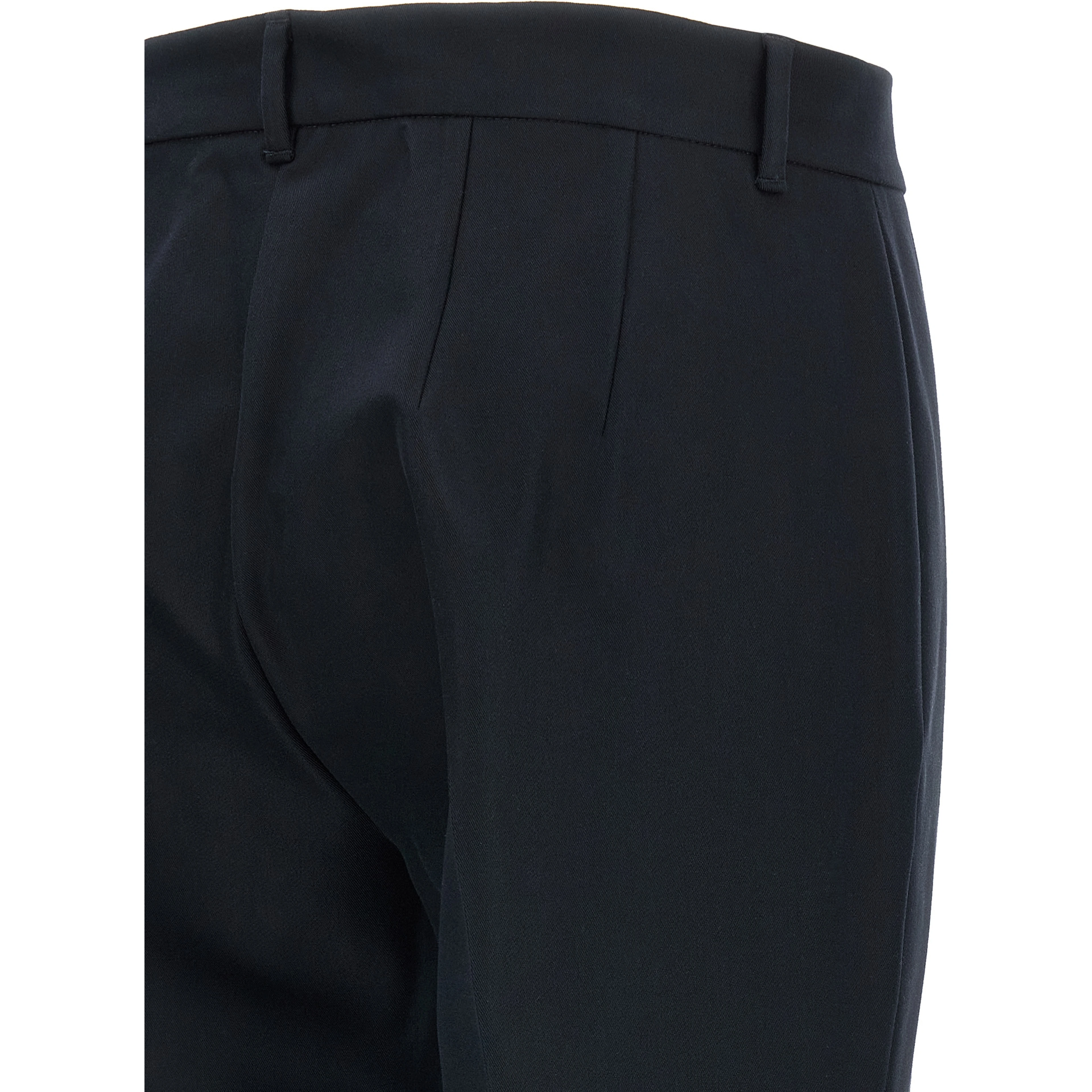 Blue Cotton Flared Pants