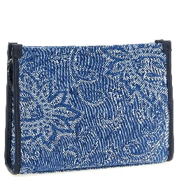 Blue Cotton Clutch Bag
