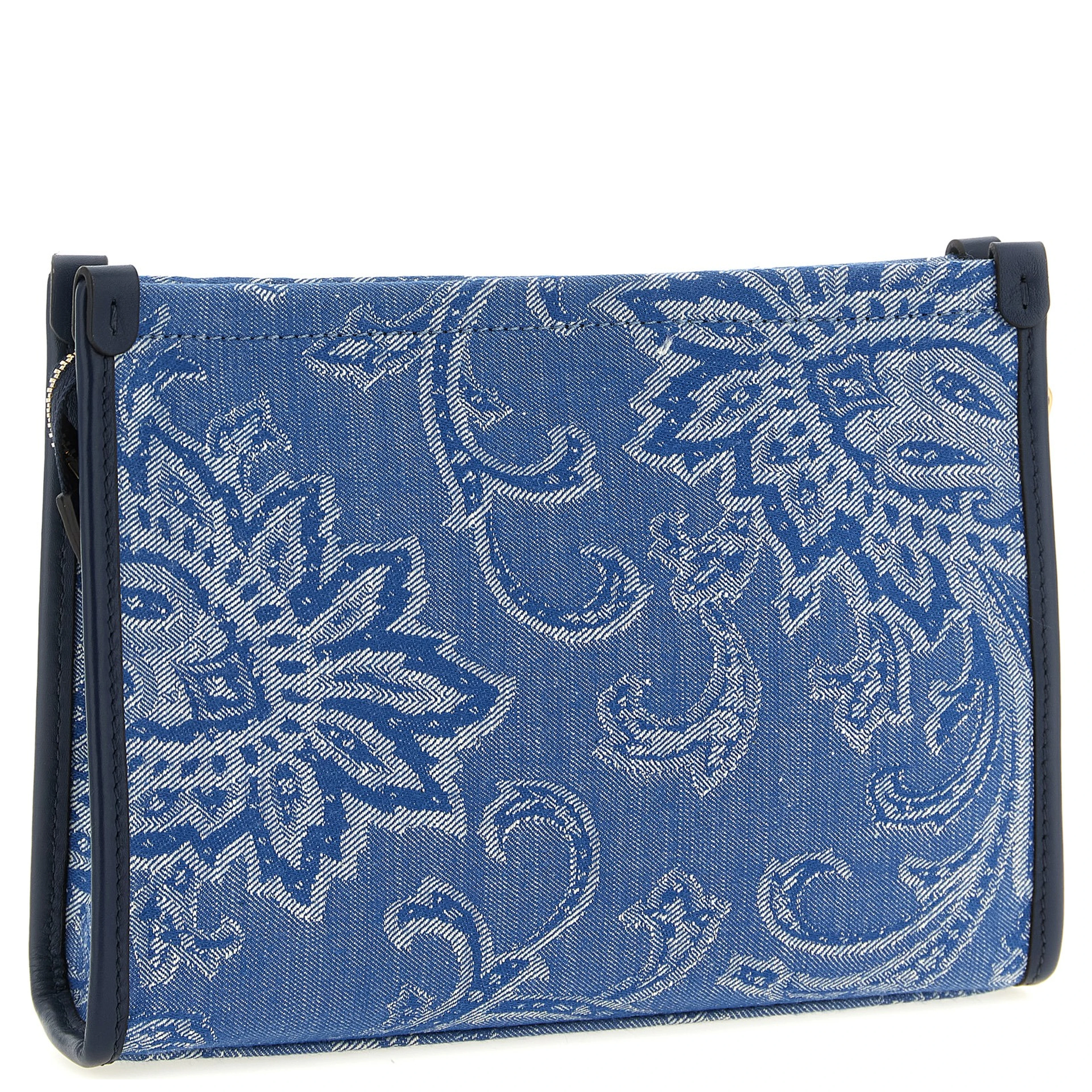 Blue Cotton Clutch Bag