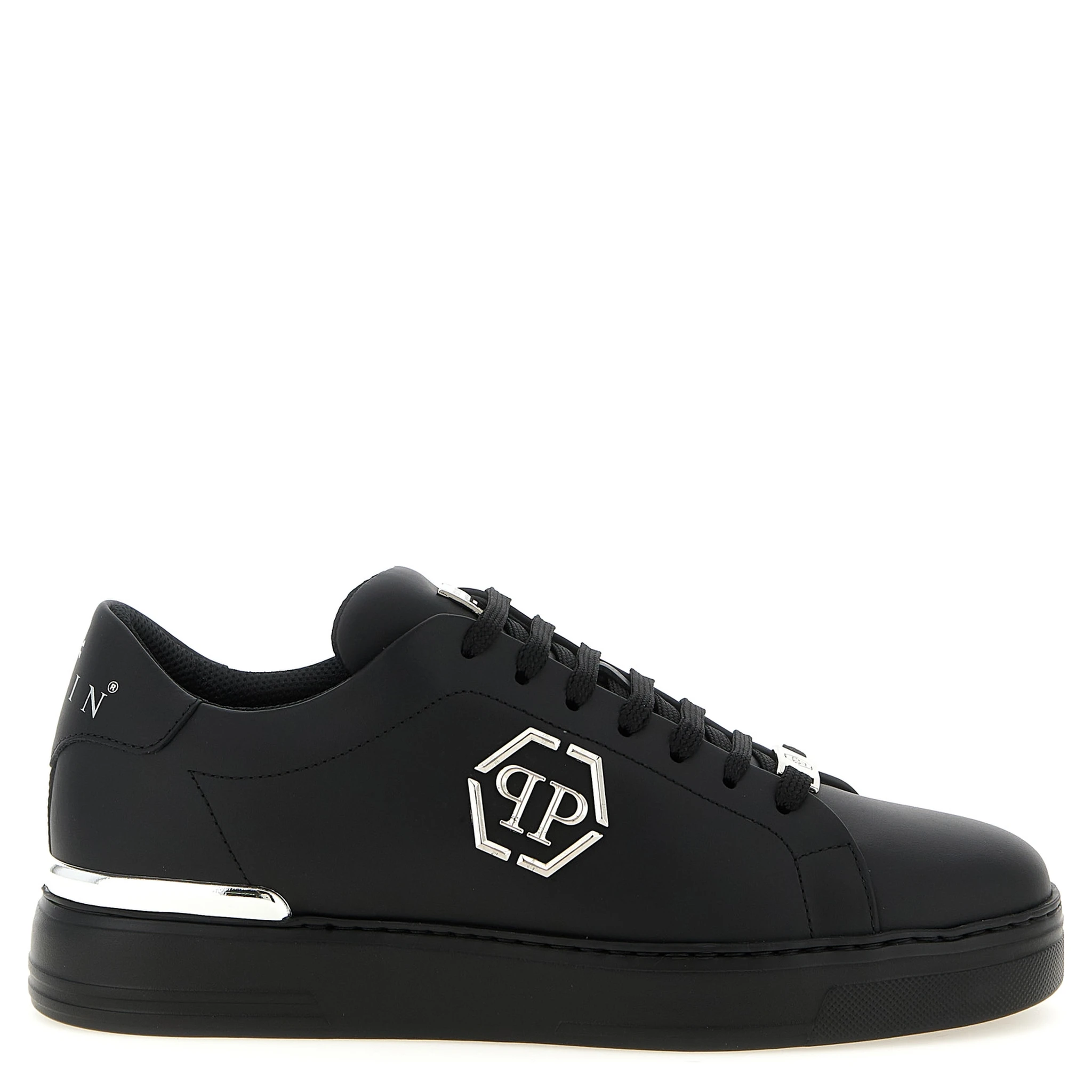Black Calfskin Low Top Sneakers