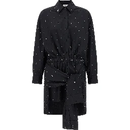 Black Cotton Short Dress