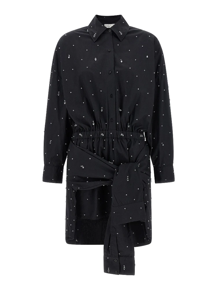 Black Cotton Short Dress