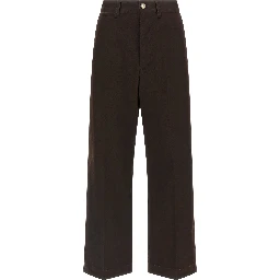 Brown Cotton Chino Pants