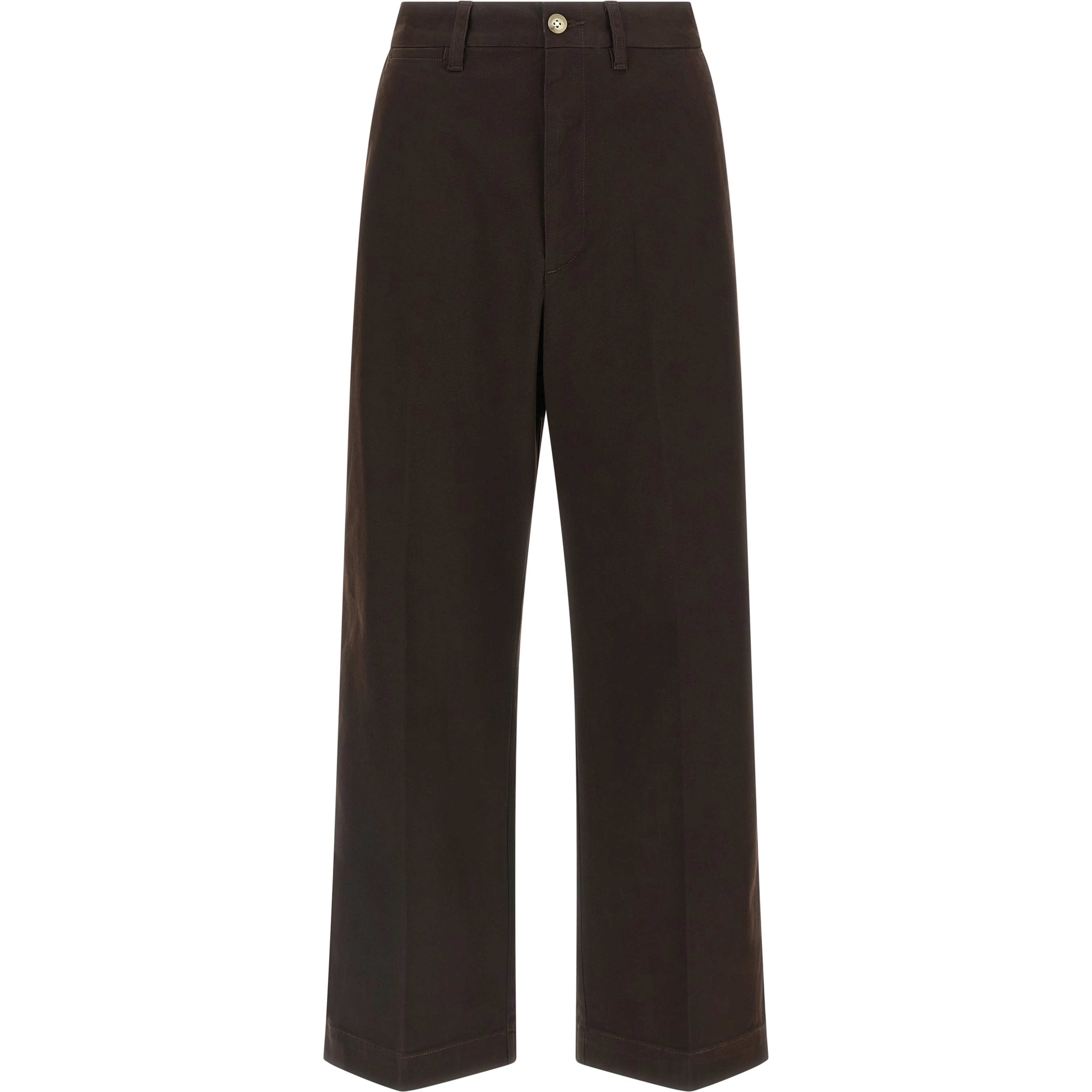 Brown Cotton Chino Pants