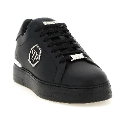 Black Calfskin Low Top Sneakers