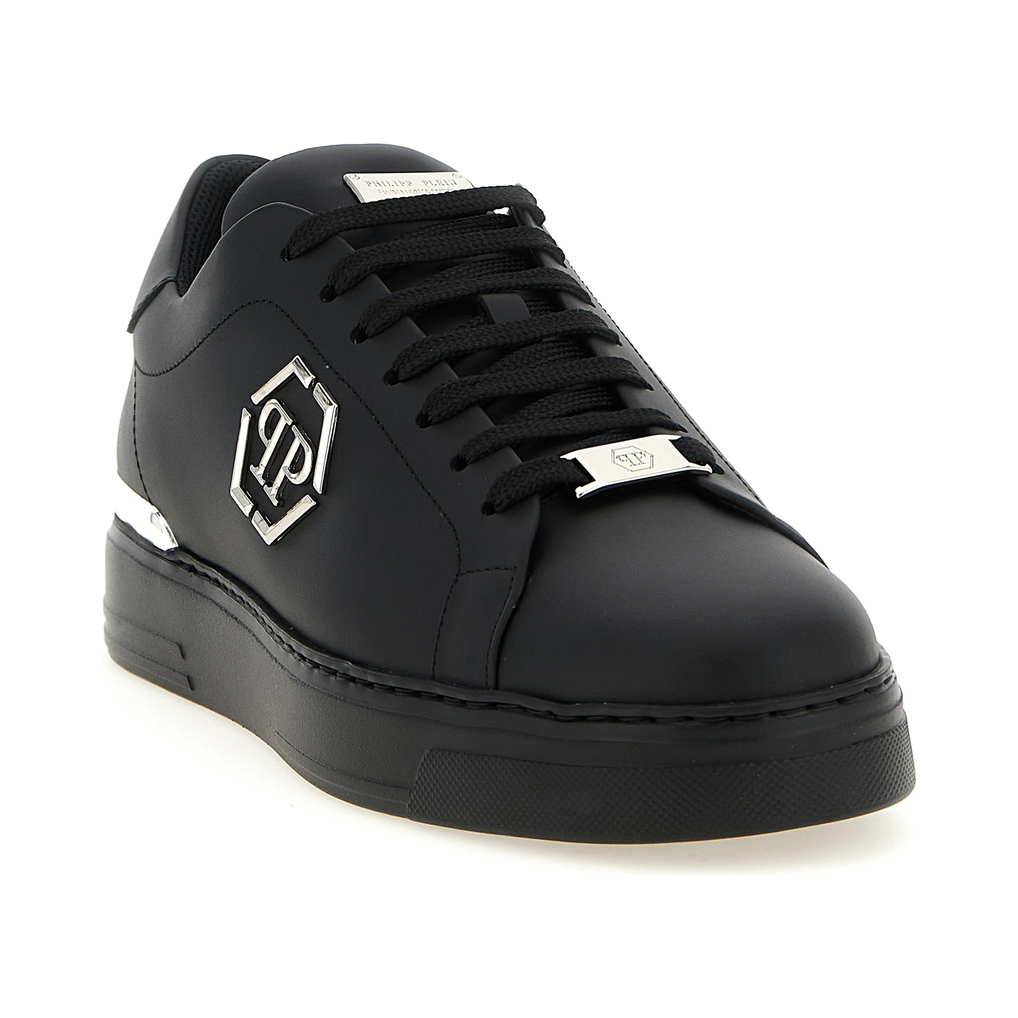 Black Calfskin Low Top Sneakers