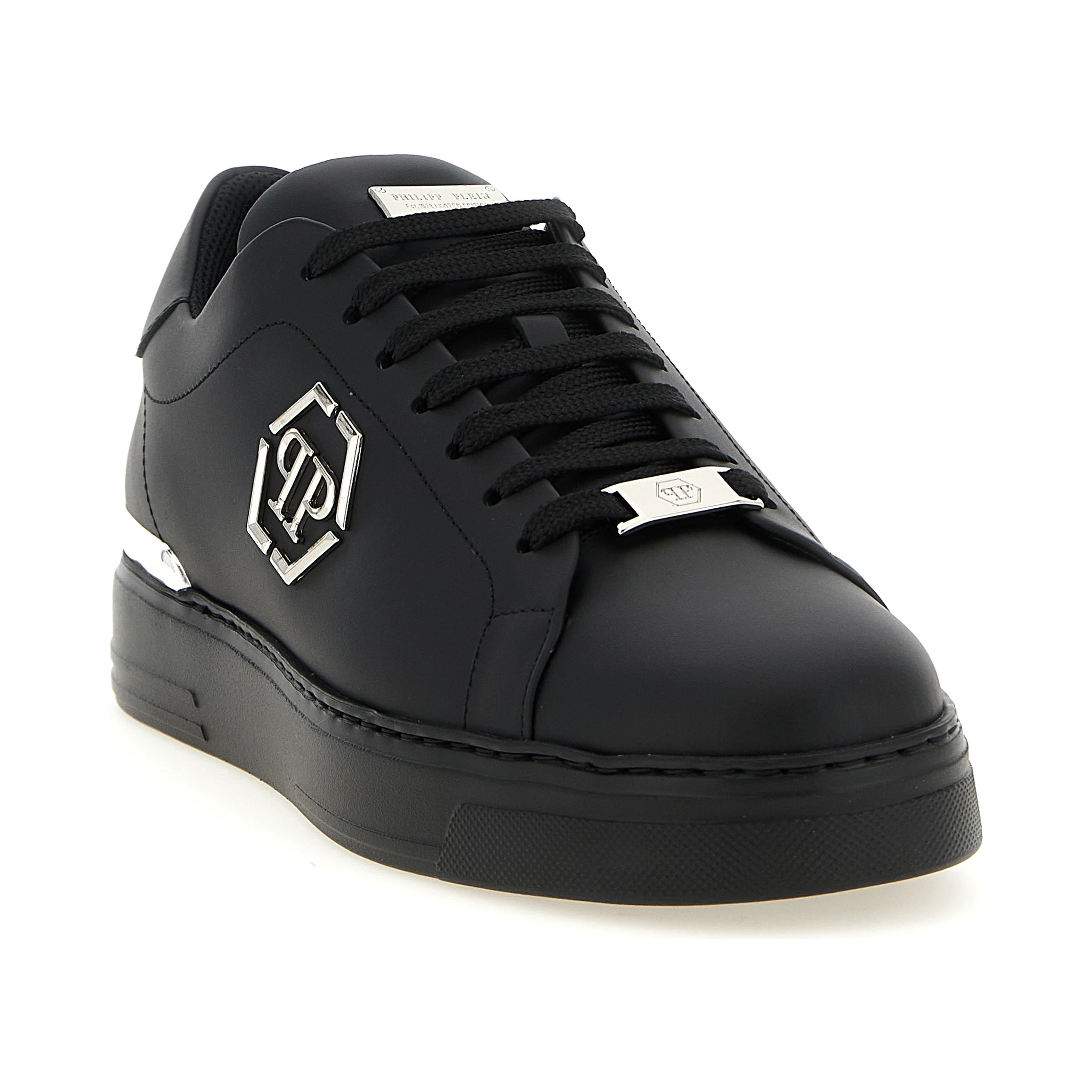 Black Calfskin Low Top Sneakers