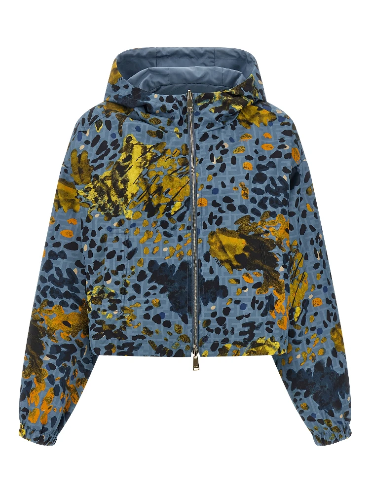 Blue Polyester Shell Jacket