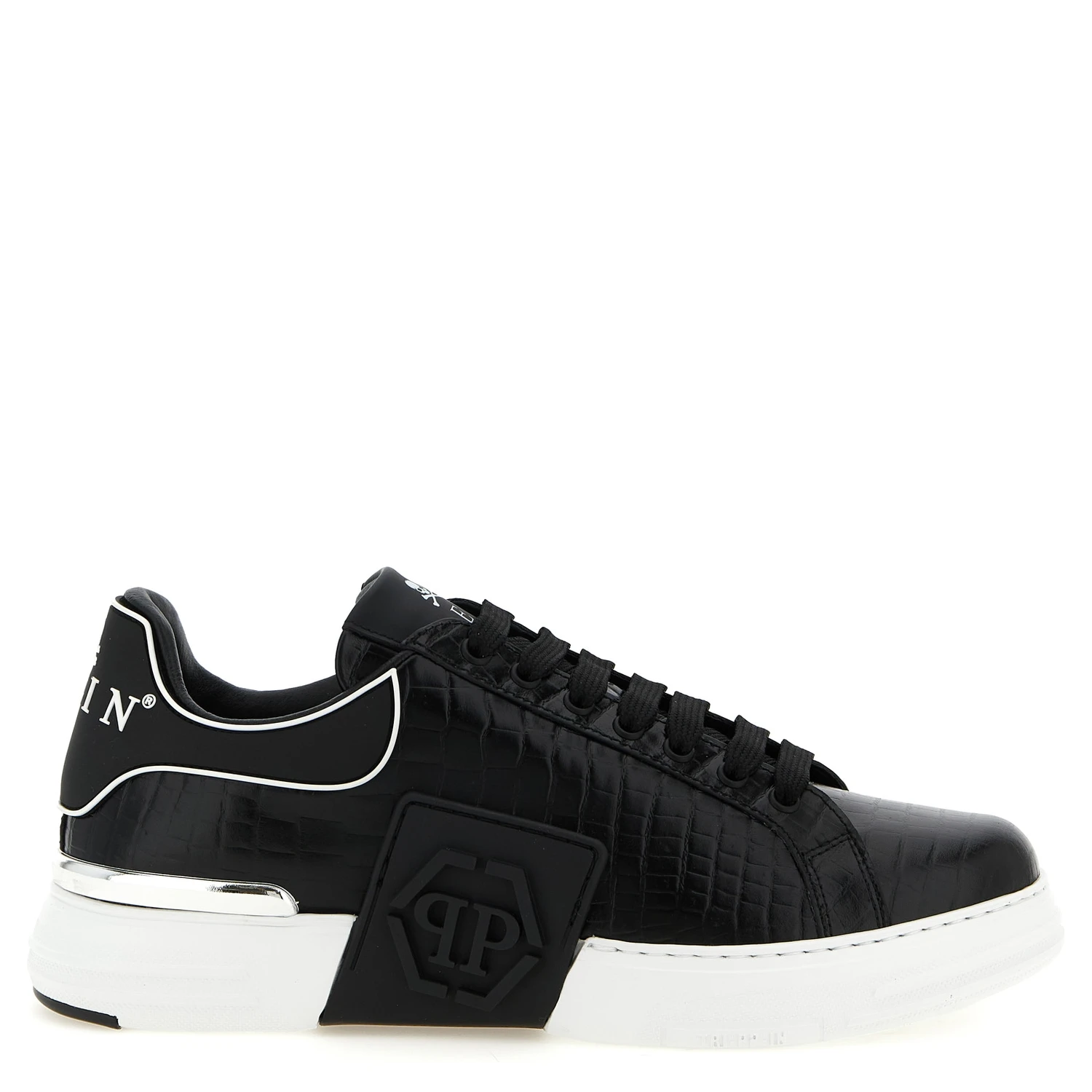 Black Cowhide Low Top Sneakers