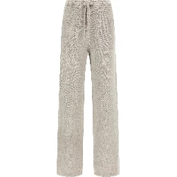 Beige Wool Casual Pants