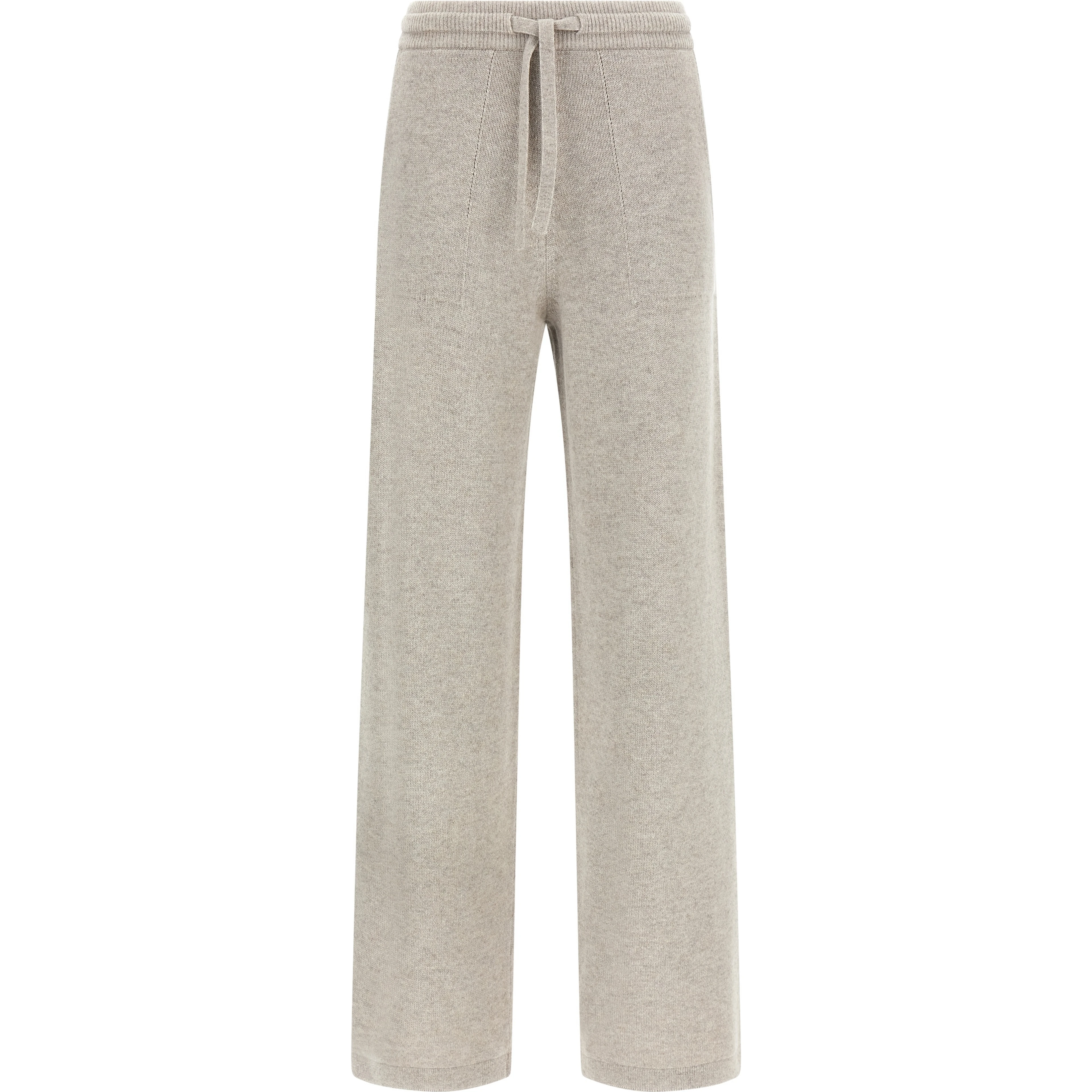 Beige Wool Casual Pants