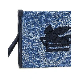Blue Cotton Clutch Bag