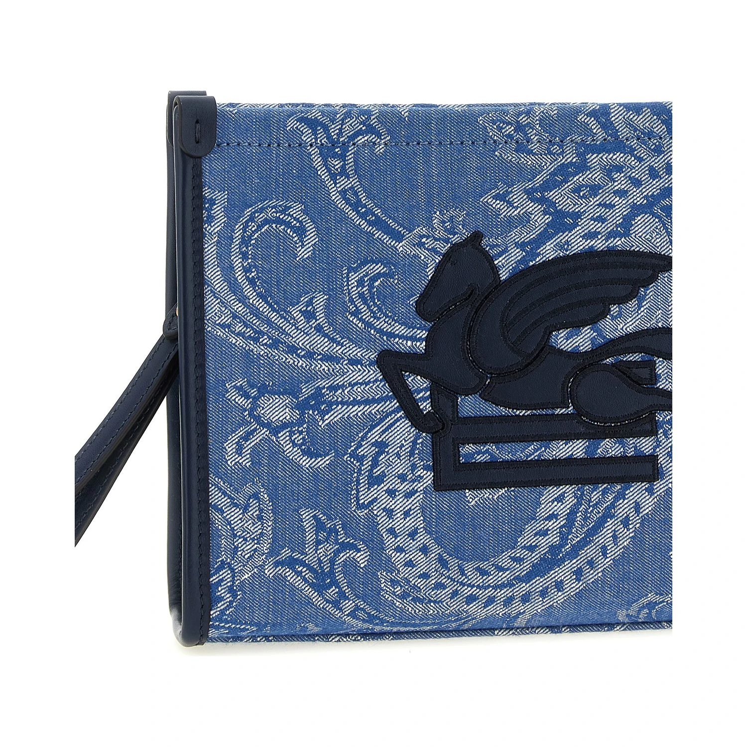 Blue Cotton Clutch Bag