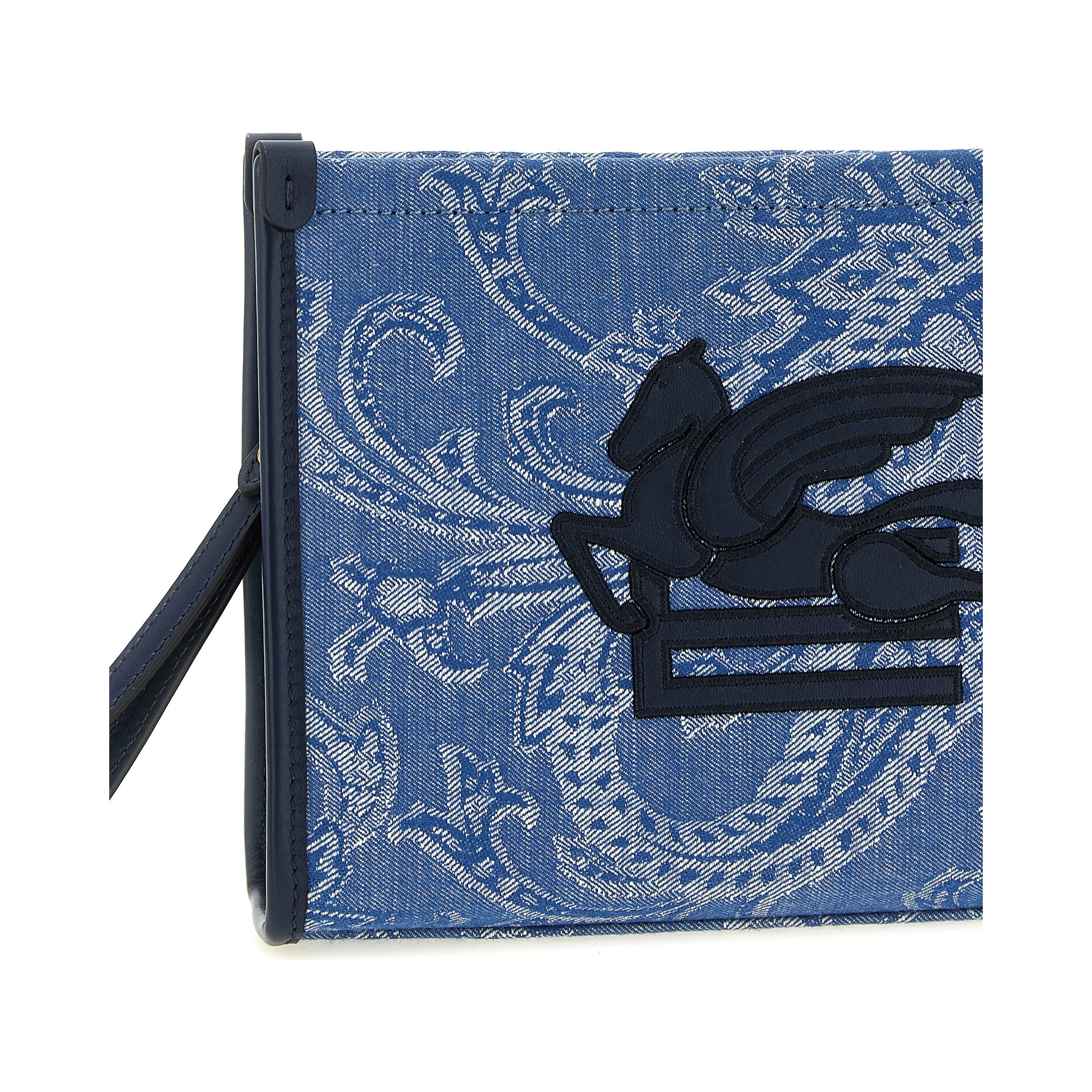 Blue Cotton Clutch Bag