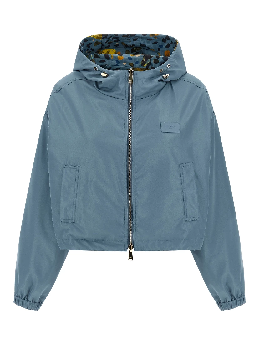 Blue Polyester Shell Jacket