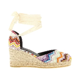 Multicolor Cowhide Wedge Sandals