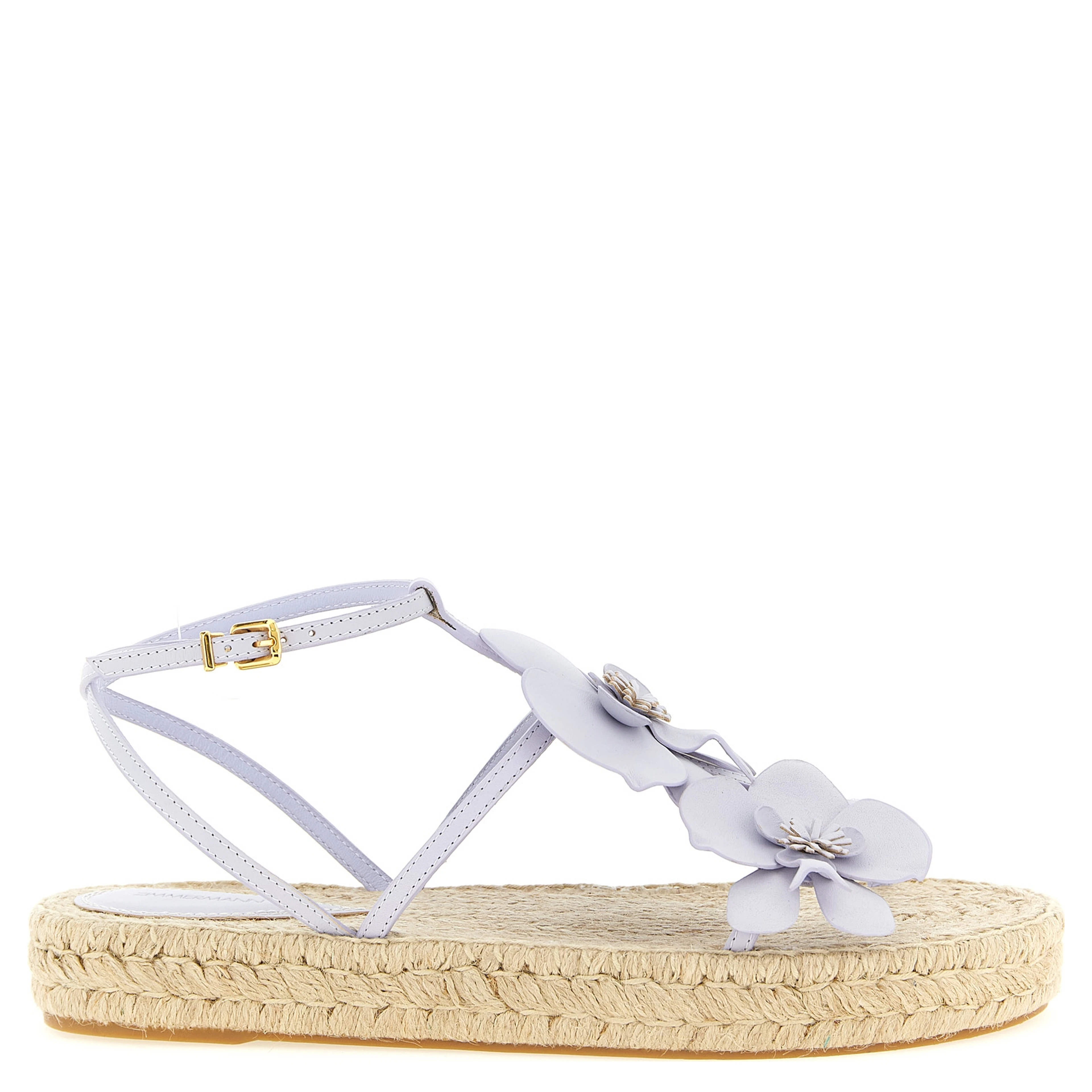 Purple Cowhide Flat Sandals