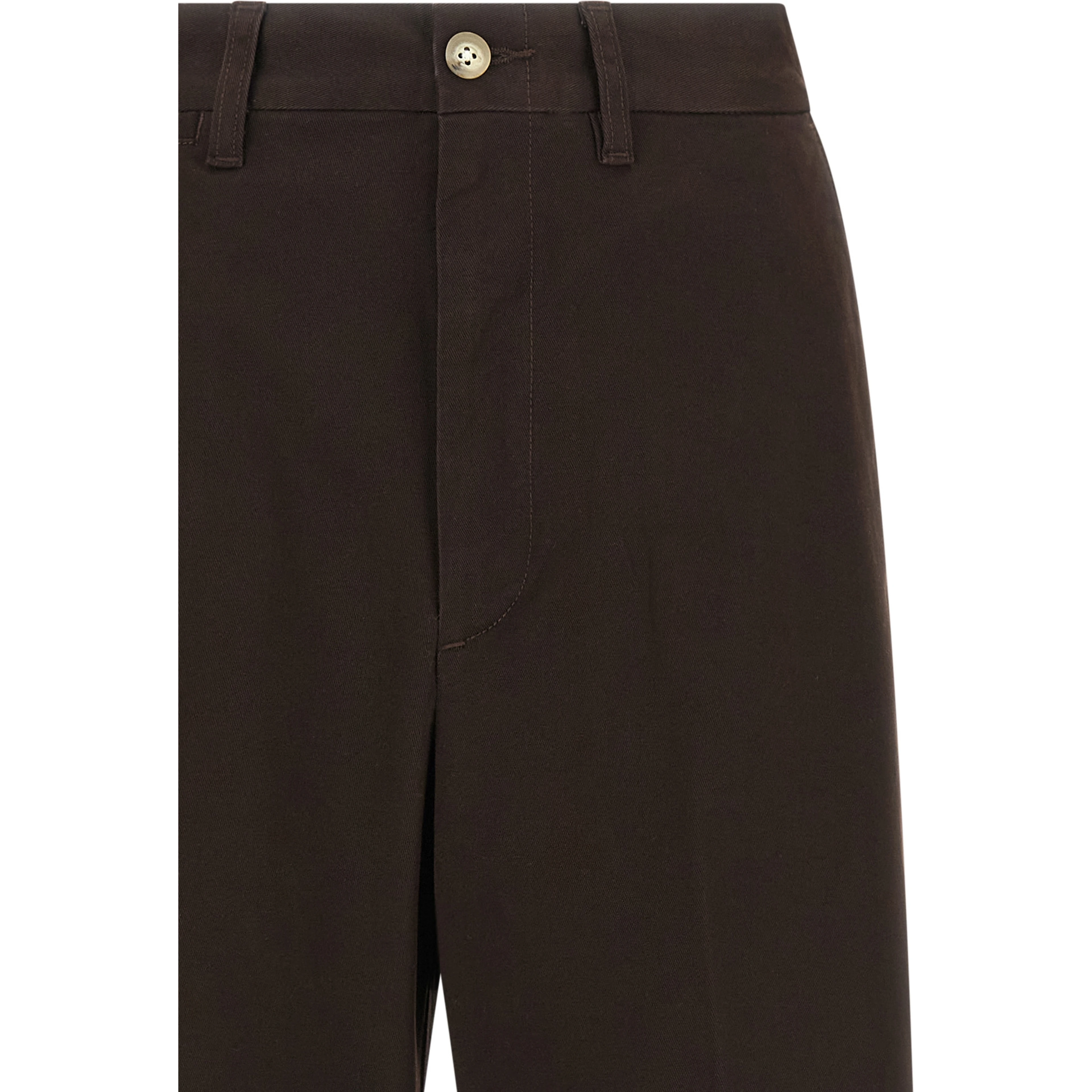 Brown Cotton Chino Pants