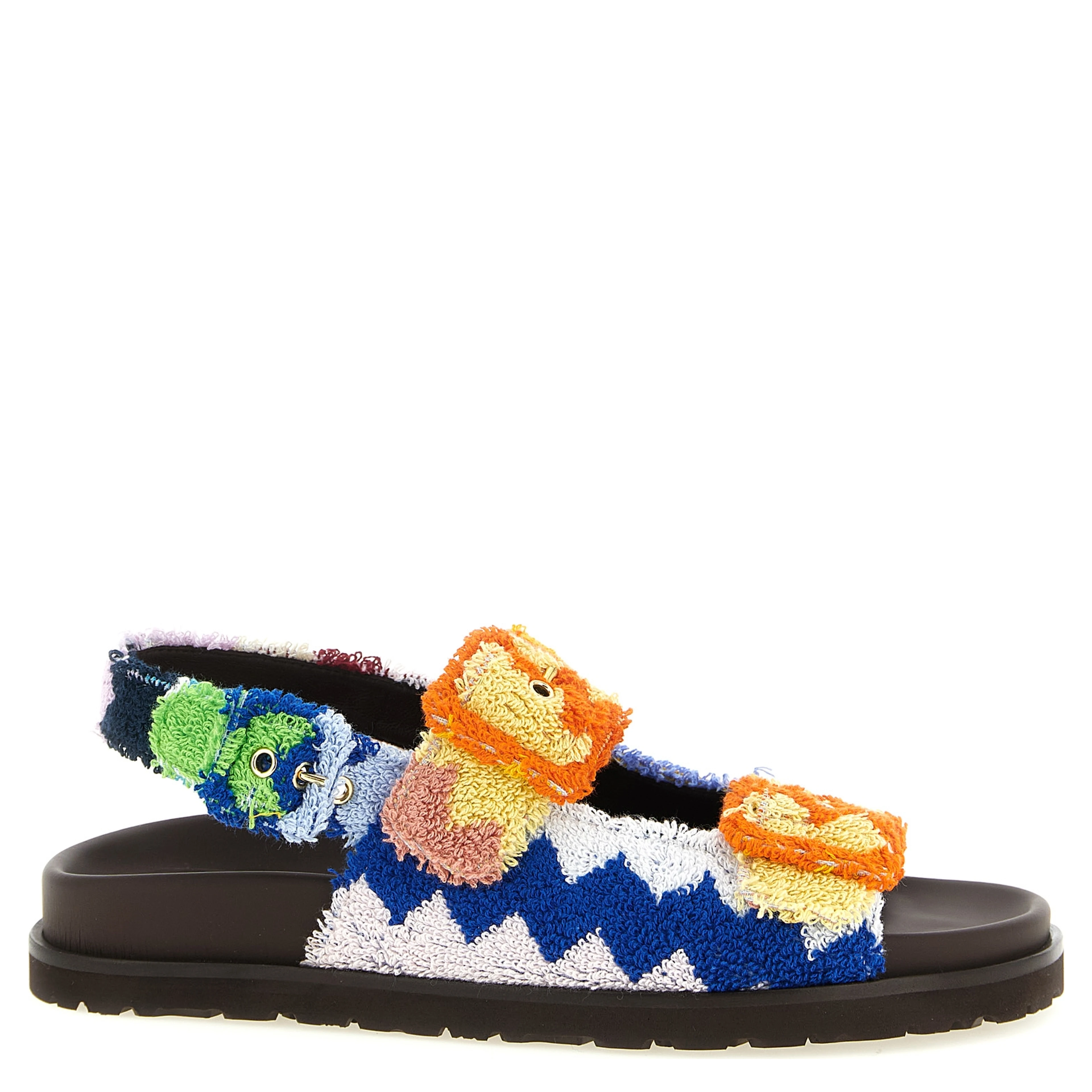 Multicolor Goatskin Flat Sandals