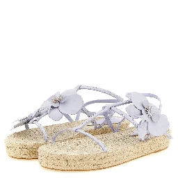 Purple Cowhide Flat Sandals
