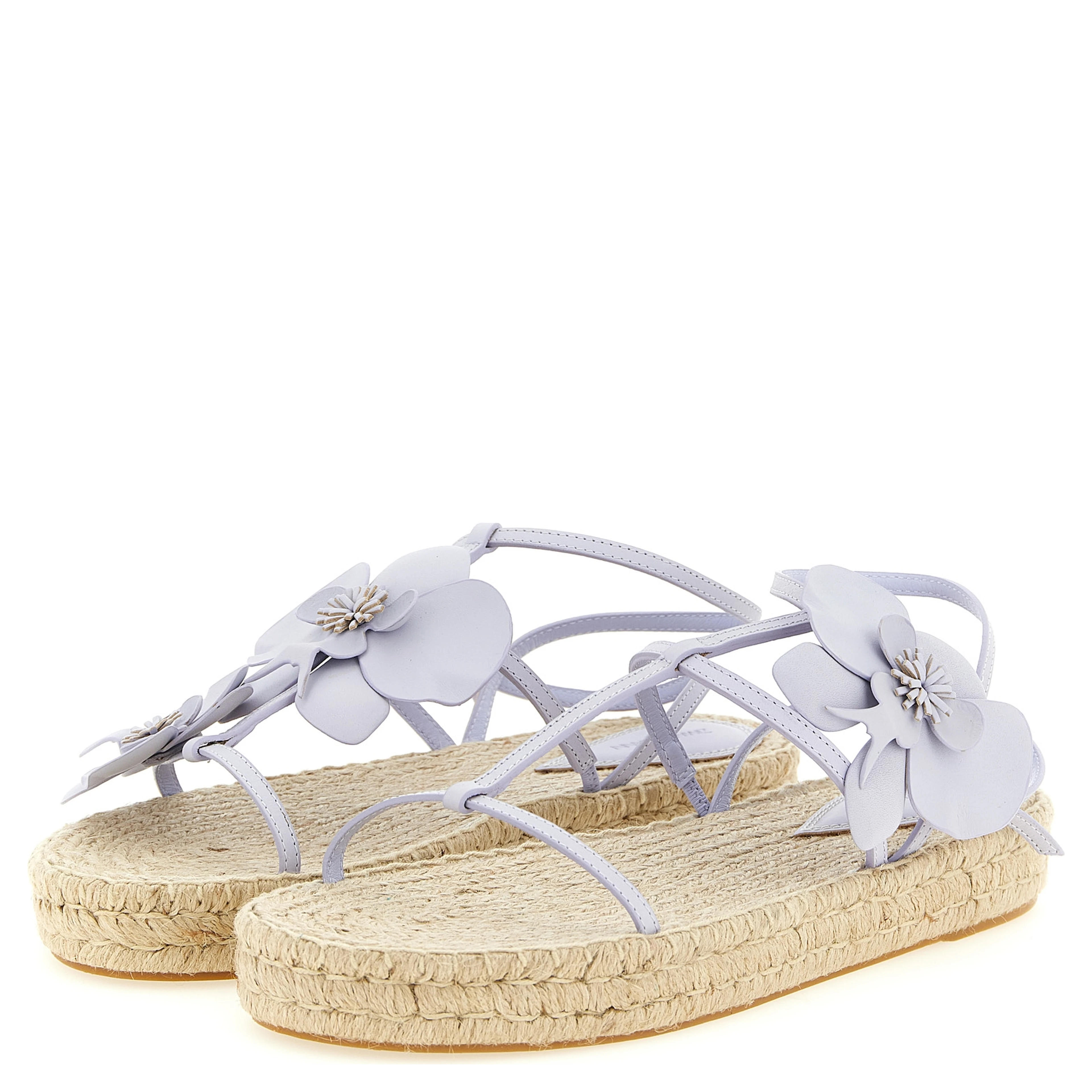 Purple Cowhide Flat Sandals