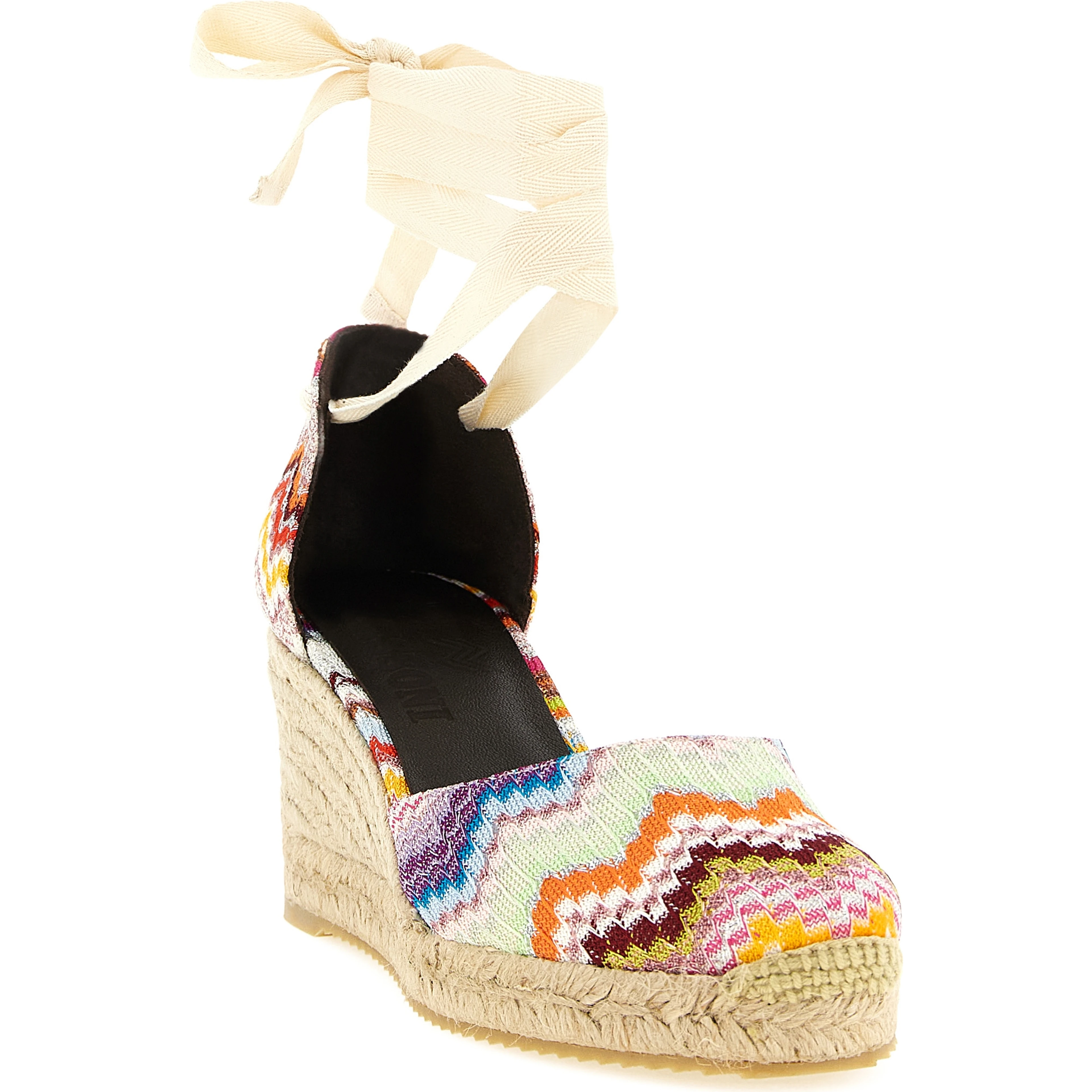 Multicolor Cowhide Wedge Sandals