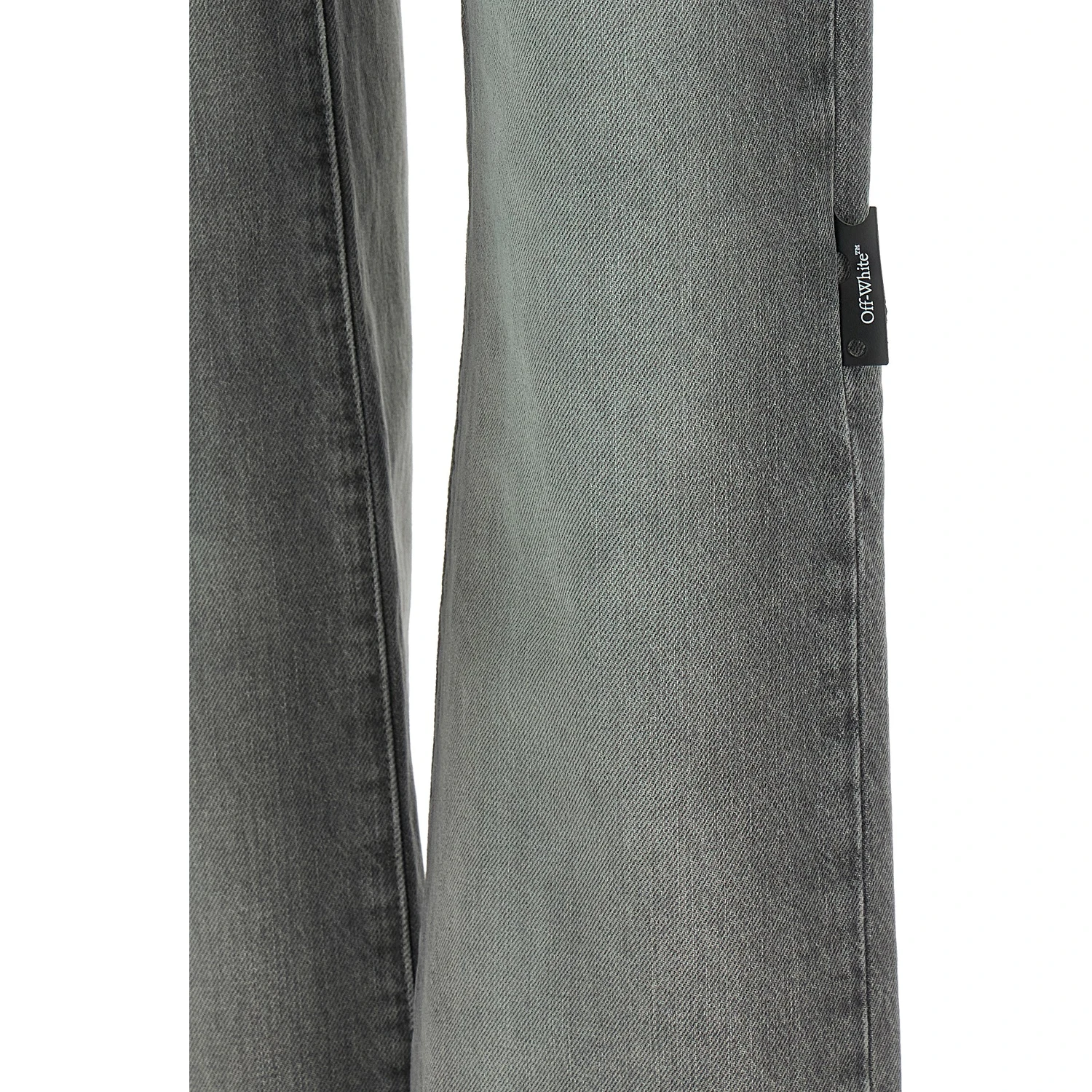 Gray Cotton Straight-Leg Jeans