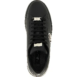 Black Calfskin Low Top Sneakers