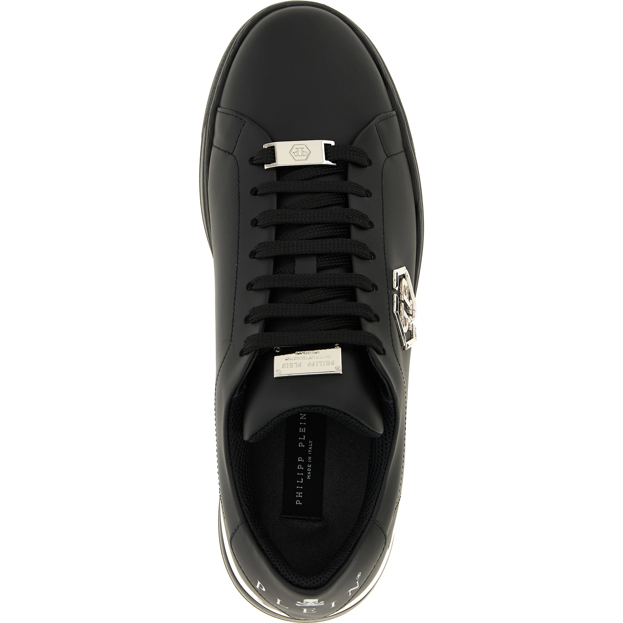 Black Calfskin Low Top Sneakers