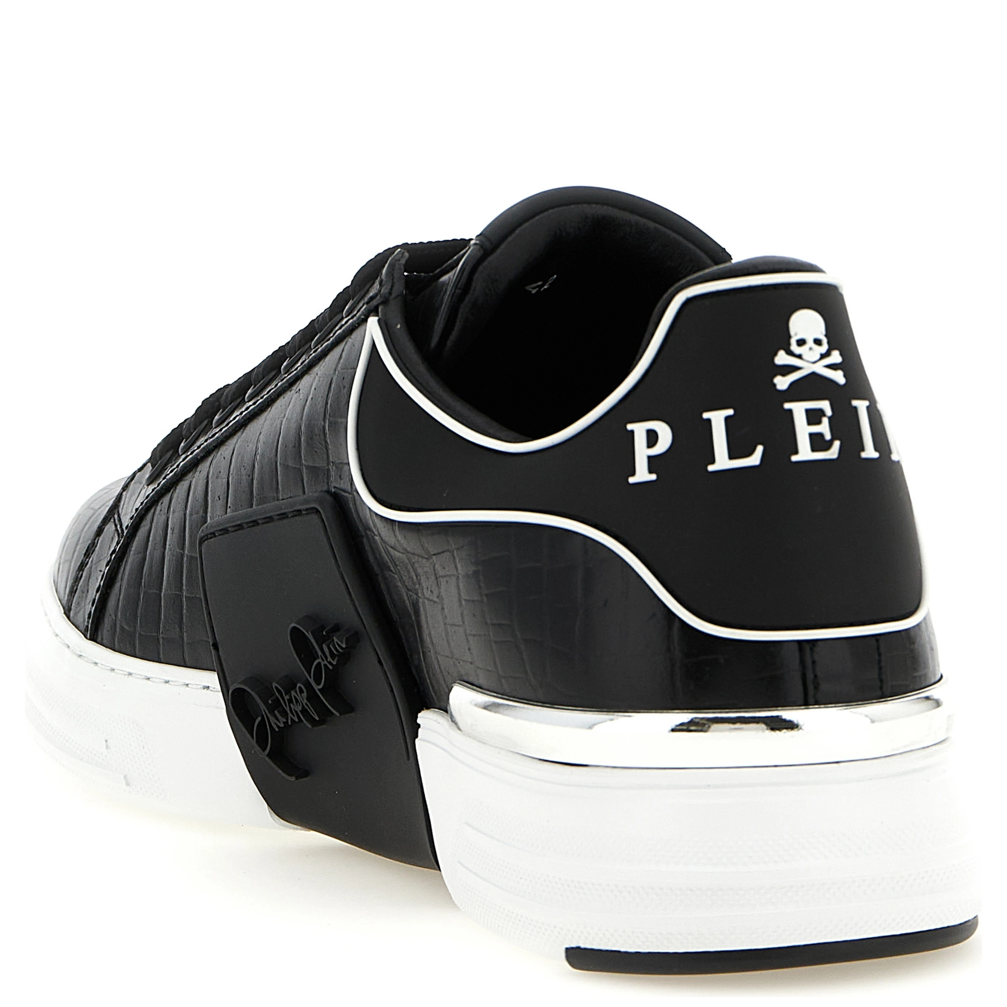 Black Cowhide Low Top Sneakers