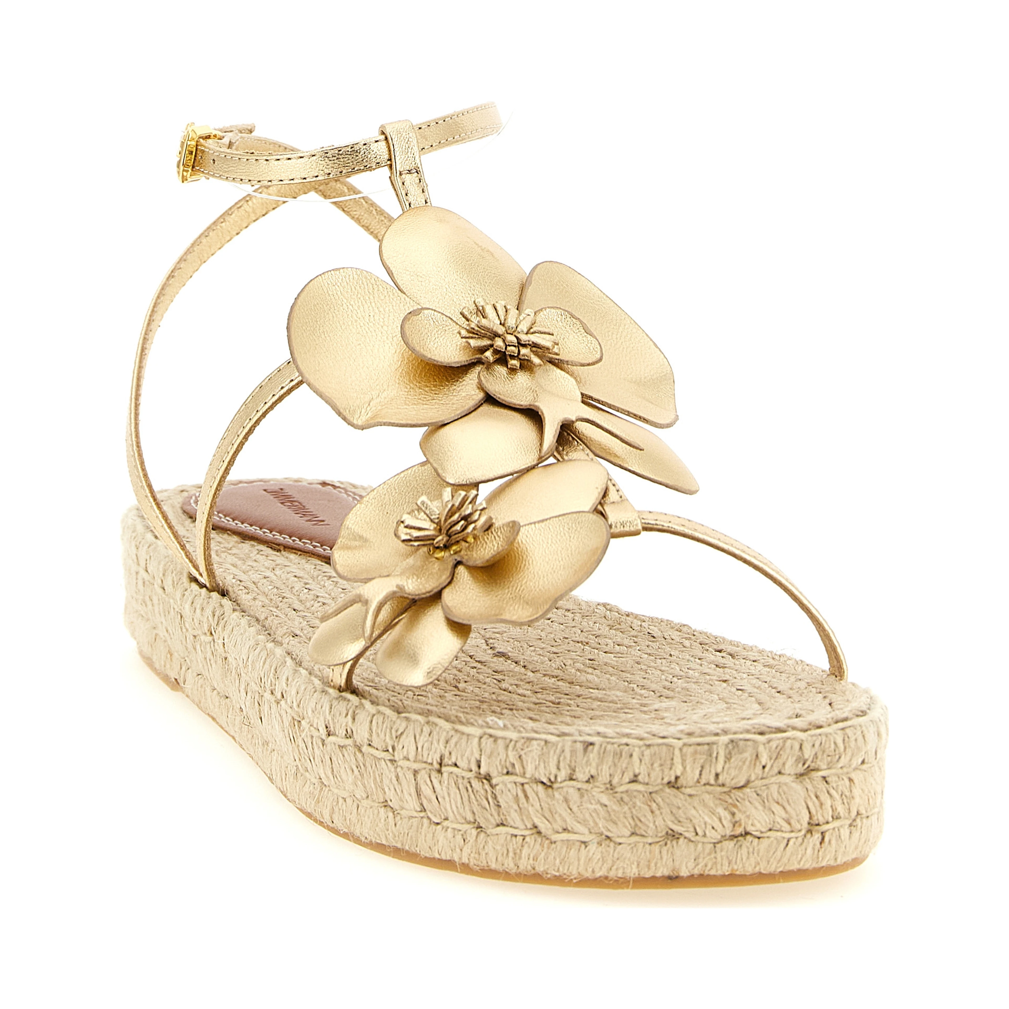 Gold Leather Flat Sandals