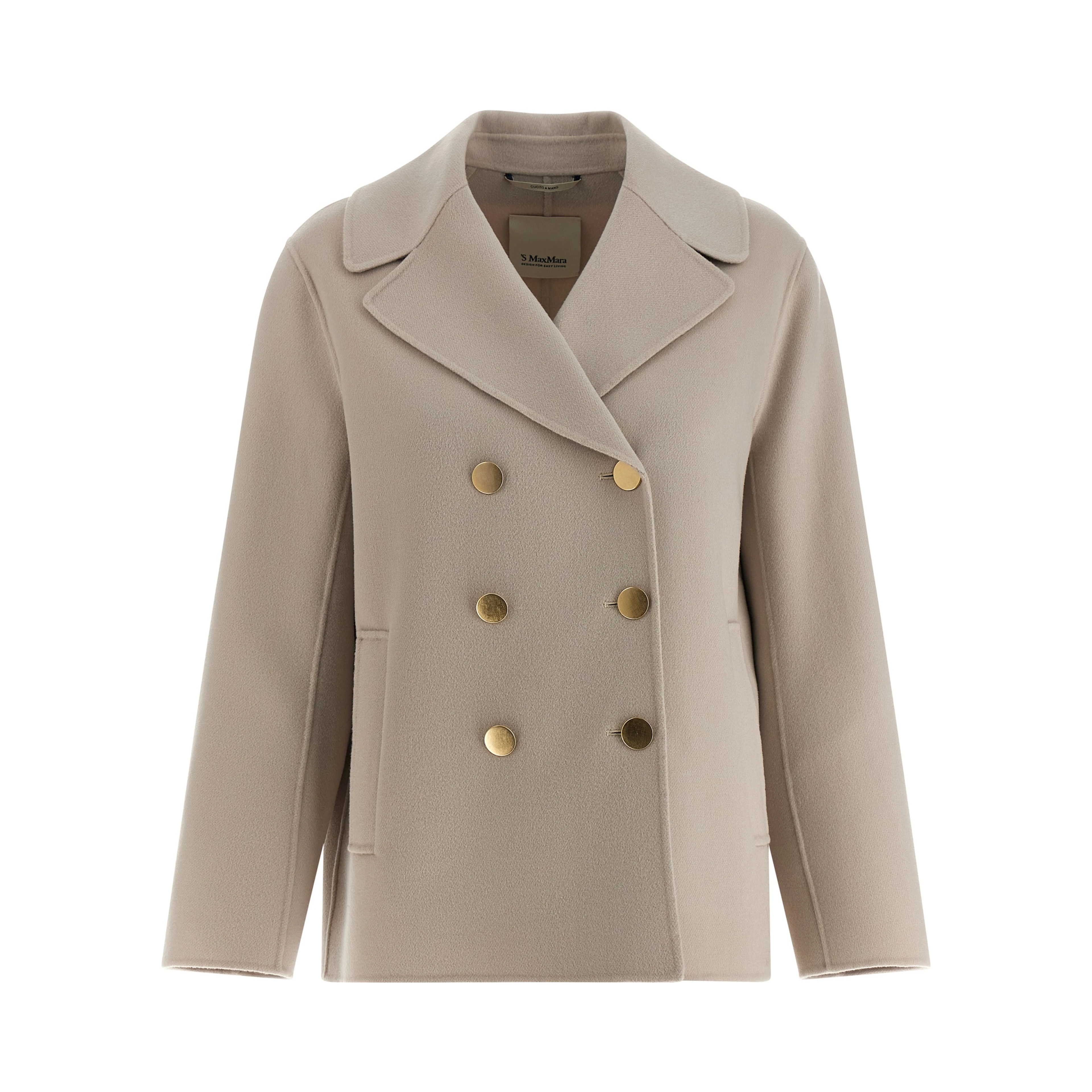 Beige Virgin Wool Biker Jacket