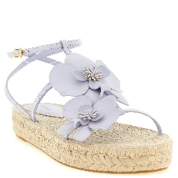 Purple Cowhide Flat Sandals