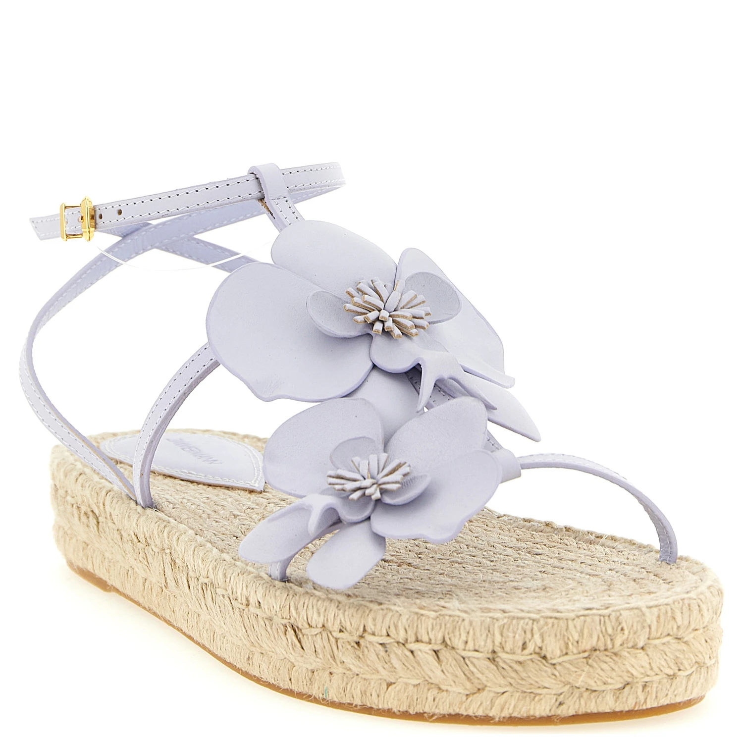 Purple Cowhide Flat Sandals