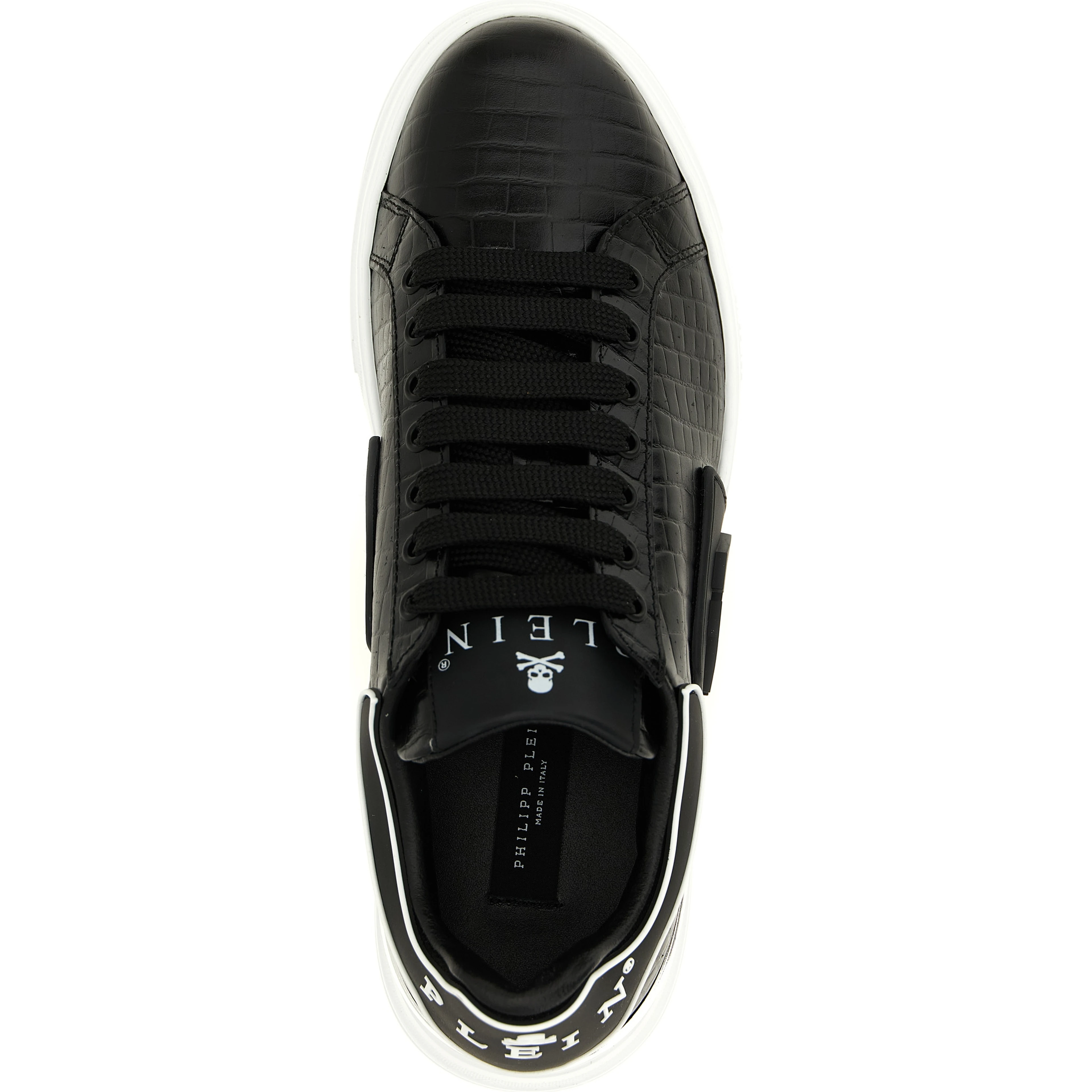 Black Cowhide Low Top Sneakers